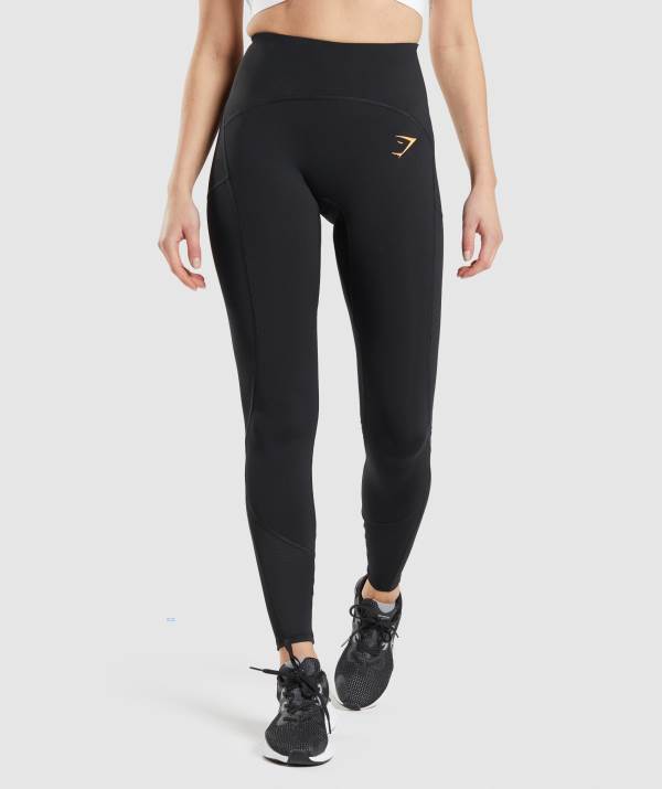 Damske Legíny Gymshark Pulse Mesh Čierne | GD3640712